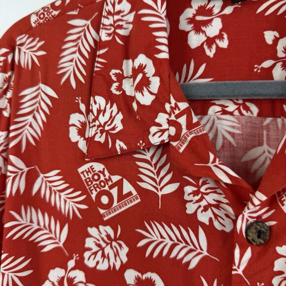 Vintage Designs By Anthony Red Floral The Boy From Oz Hawaiian Shirt Medium - Picture 3 of 11